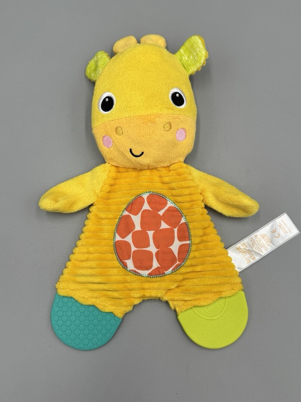 Bright Starts Giraffe Flat Lovey Plush Baby Security Toy